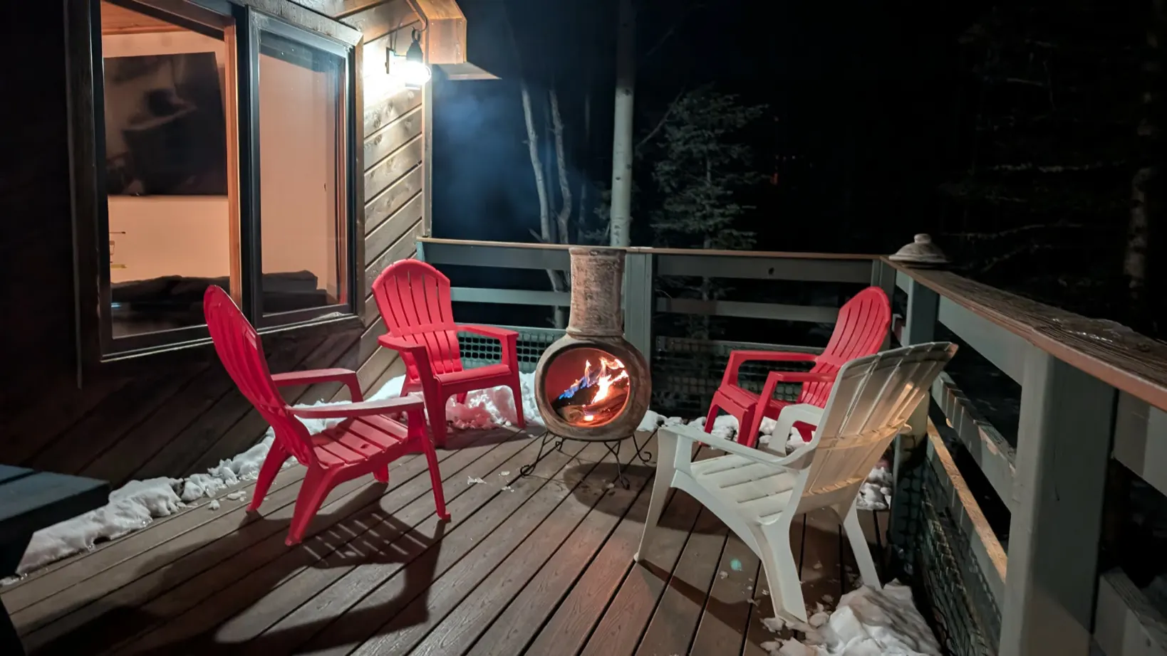 Fire patio in winter